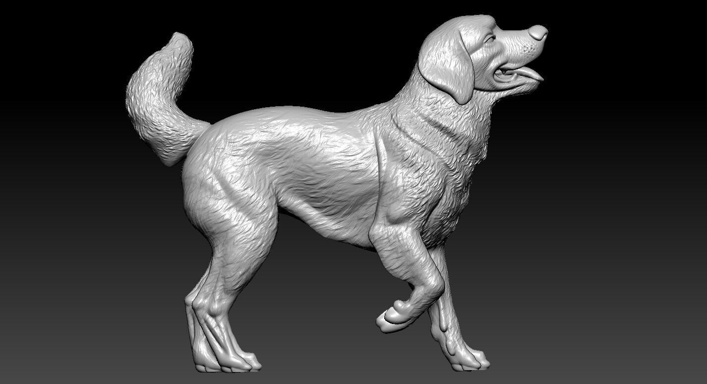Golden Retriever Dog Positions Urban vibes 3D print model_1