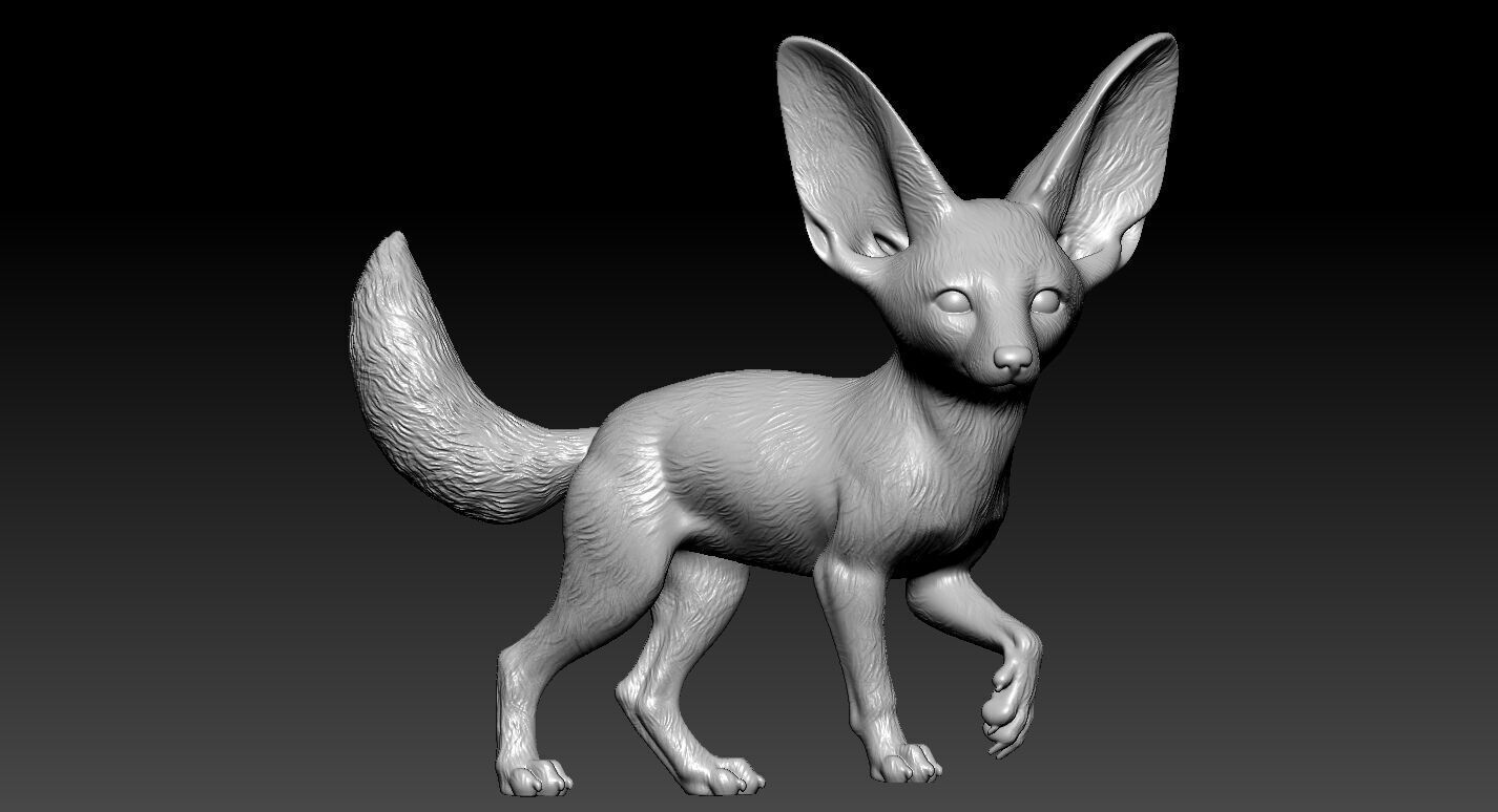 Fennec fox poses model - decor - 3D print 3D print model_1