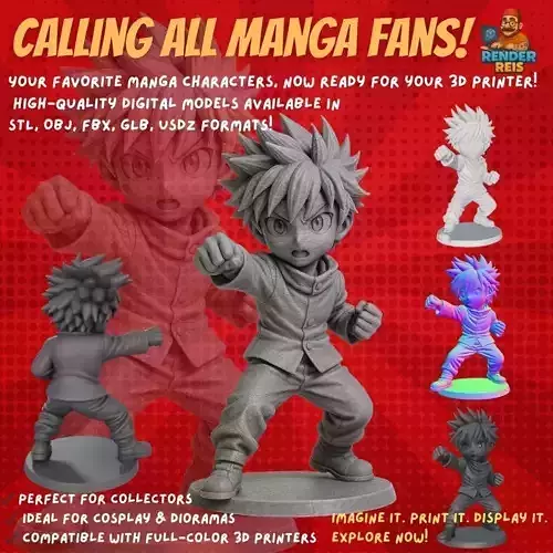  Anime Style Character 3D Print Model 3D model