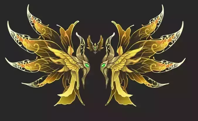 Wing 256 Low-poly 3D model
