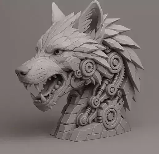 Wolf Mecha head