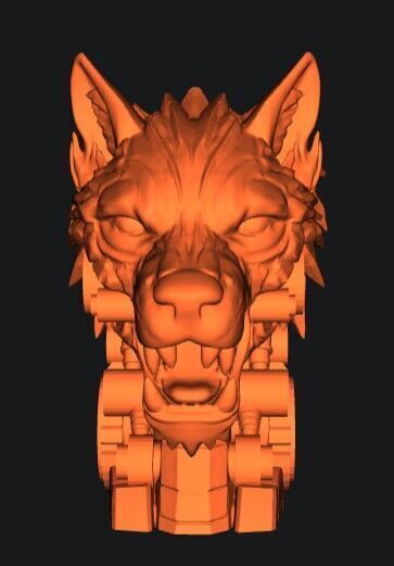 Wolf Mecha head 3D print model_15