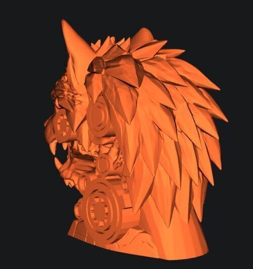 Wolf Mecha head 3D print model_18