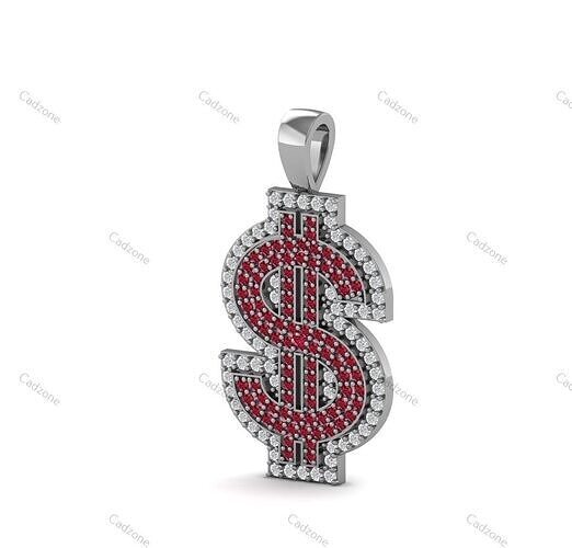 Dollar Sign Pendant-3D Model 3D print model