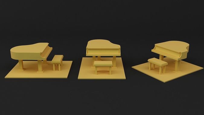 Piano three pianos 3D print model