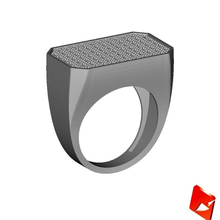 Rectangular Ring 3D print model_4