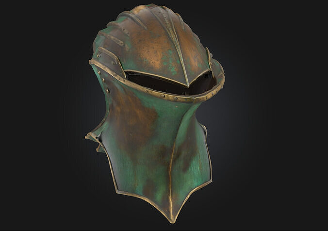 Bronze Knight Helm  Valor Cast in Metal 3D model
