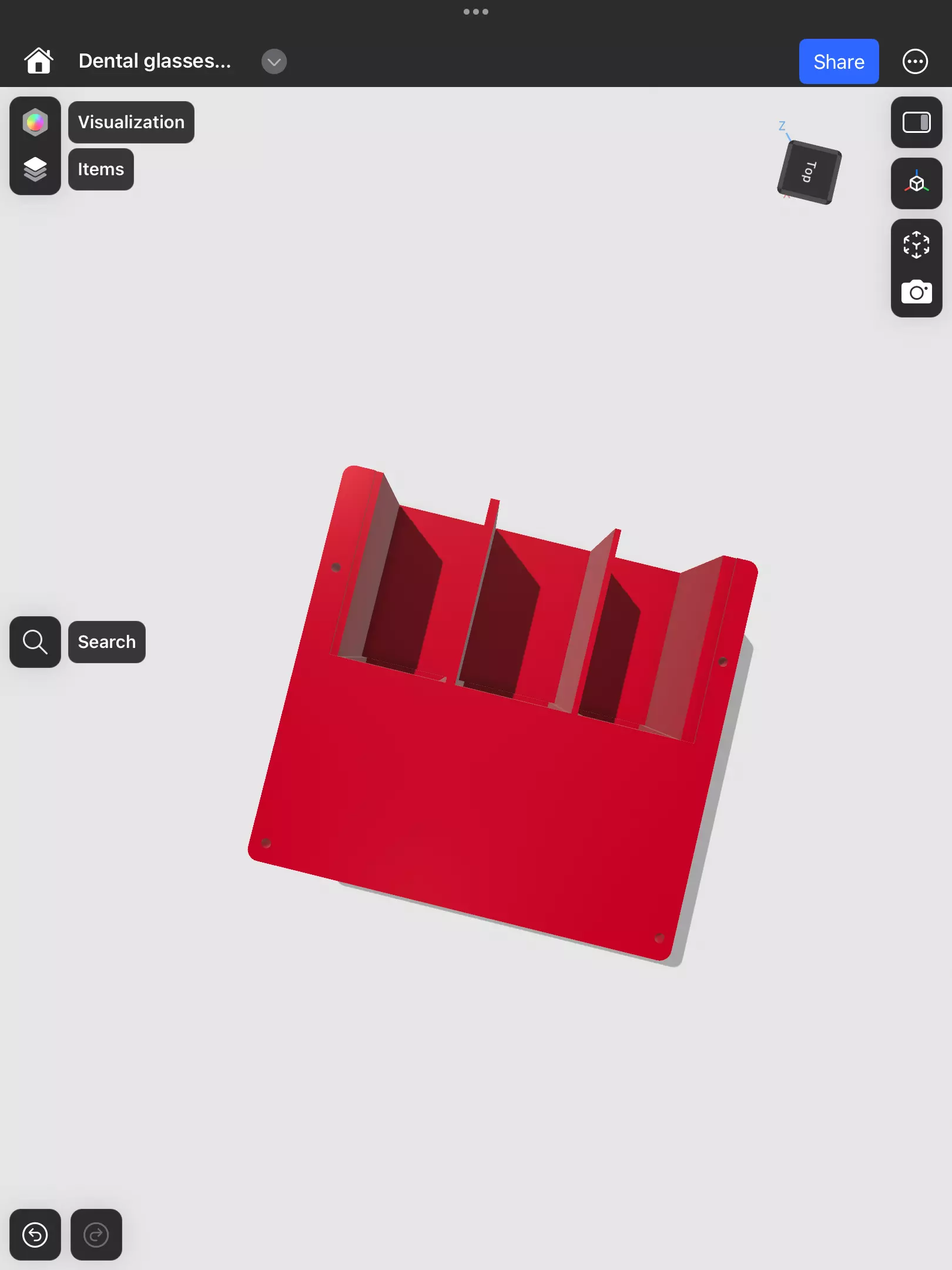 Wall Mounted Dental Glasses Holder 3 Slot 3D print model