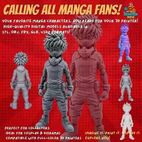 Hero Trainee Highly Detailed Anime Character 3D Print Model 3D model