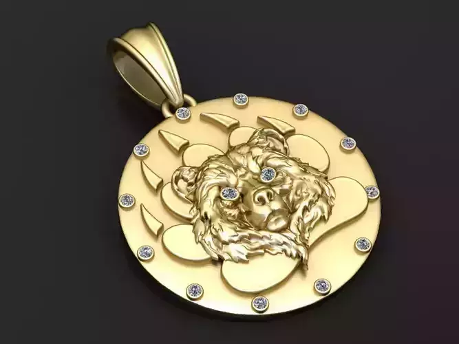  Bear Necklace 925 Sterling Silver Lion  pendant 