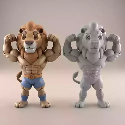 Muscle Lion Figure Fun STL 3D Print for Home Decor 3D print model