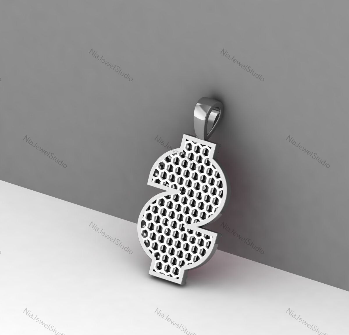 Dollar Sign Pendant-3D Model 3D print model_3