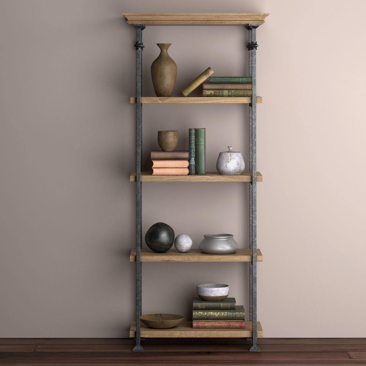 RETRO OAK RACK 3D model_3