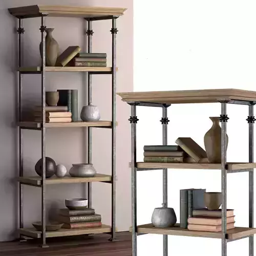 RETRO OAK RACK 3D model RETRO OAK RACK 3D model