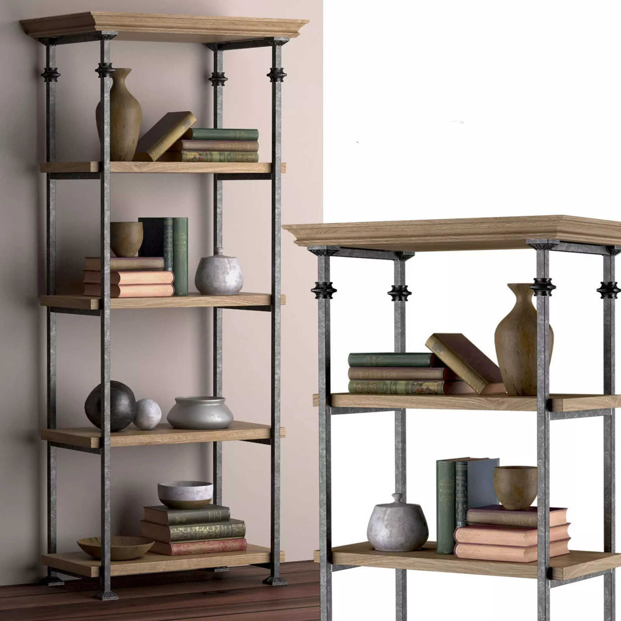 RETRO OAK RACK 3D model_0