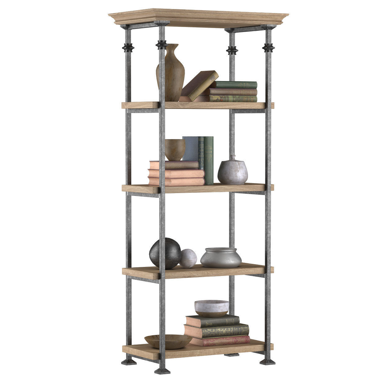 RETRO OAK RACK 3D model_6