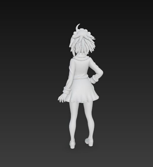 Cute Maid Girl Detailed Anime Style 3D Print Model 3D model_16