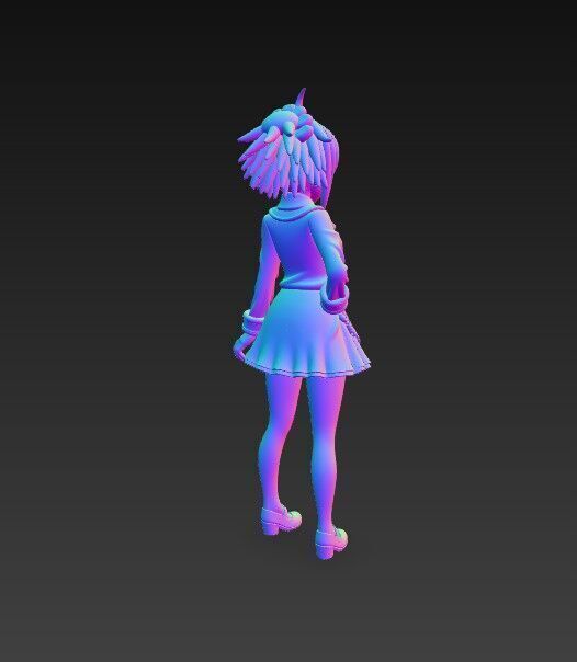 Cute Maid Girl Detailed Anime Style 3D Print Model 3D model_6