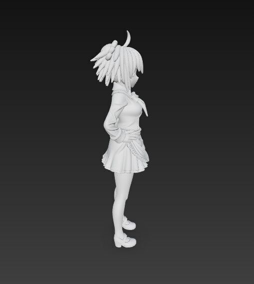 Cute Maid Girl Detailed Anime Style 3D Print Model 3D model_14
