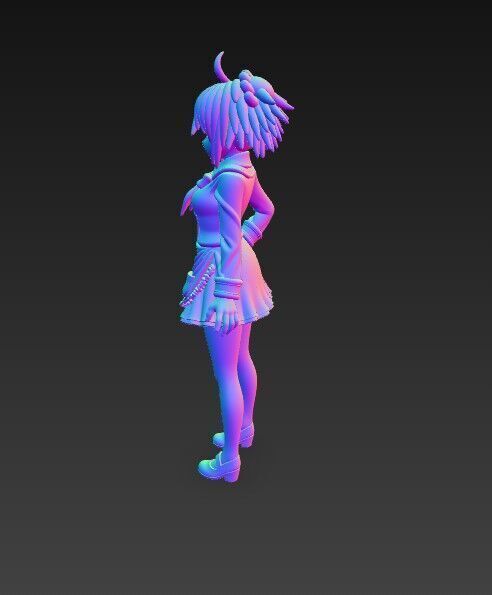 Cute Maid Girl Detailed Anime Style 3D Print Model 3D model_1