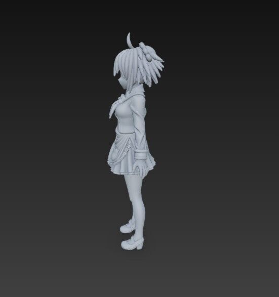 Cute Maid Girl Detailed Anime Style 3D Print Model 3D model_22
