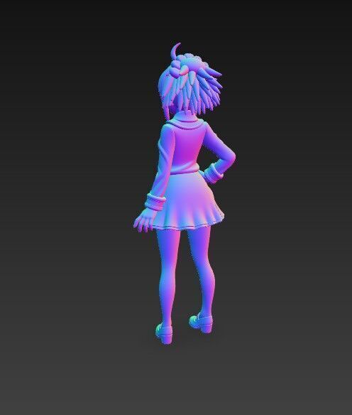 Cute Maid Girl Detailed Anime Style 3D Print Model 3D model_7
