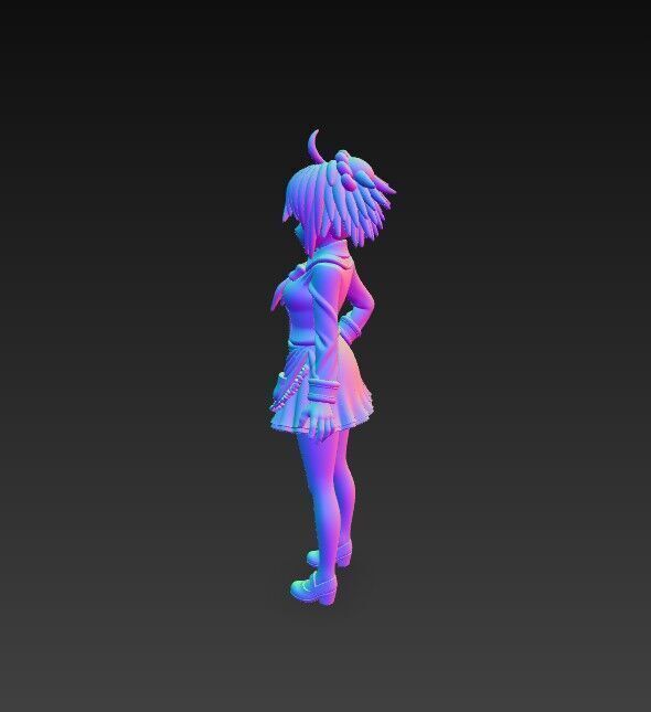 Cute Maid Girl Detailed Anime Style 3D Print Model 3D model_2