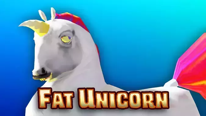 Fat Unicorn Low-poly 3D model