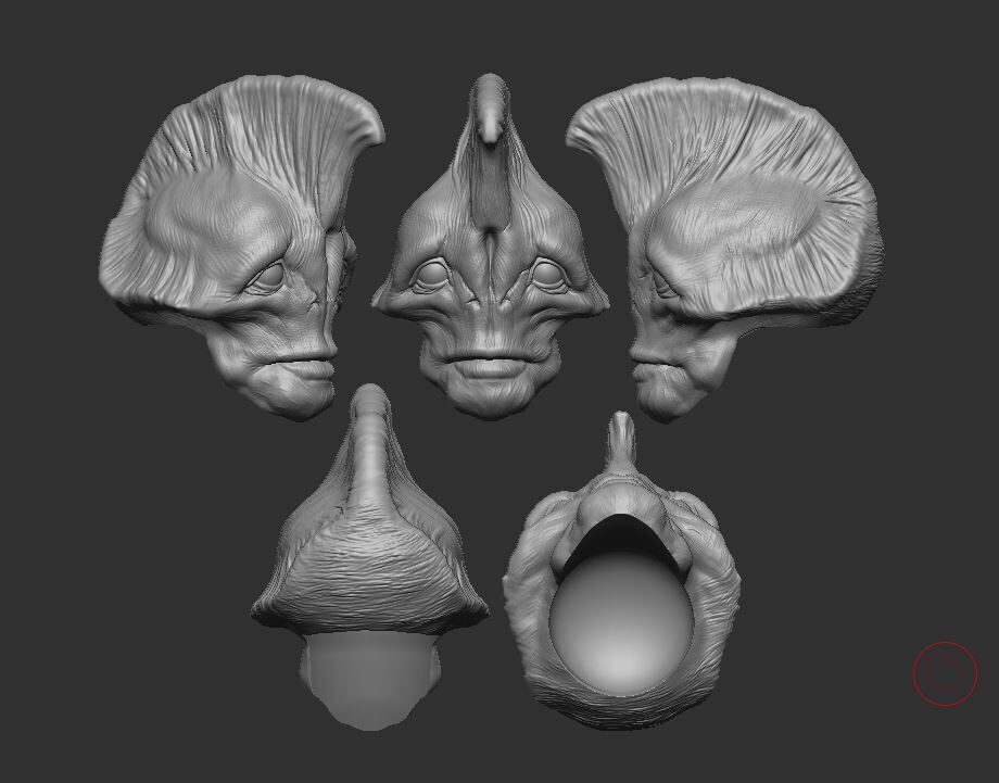 Alien Head 2 Headsculpt fot Action Figures 3D print model_1