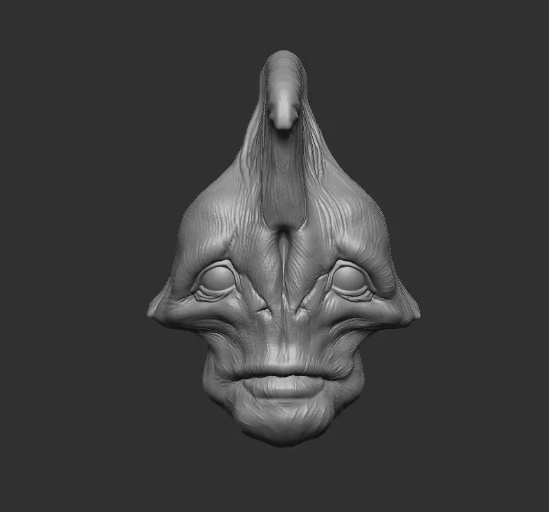 Alien Head 2 Headsculpt fot Action Figures 3D print model_0