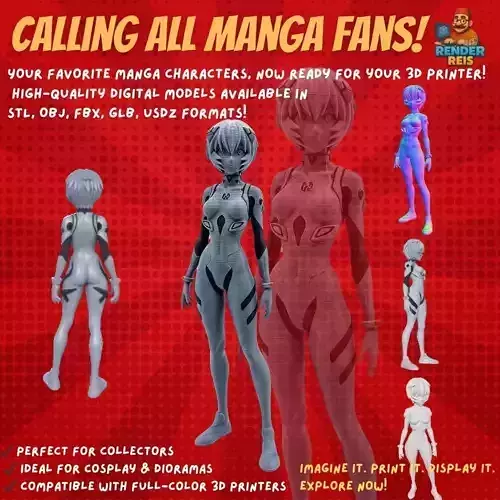 Mysterious Pilot Iconic Anime Character 3D Print Model 3D model