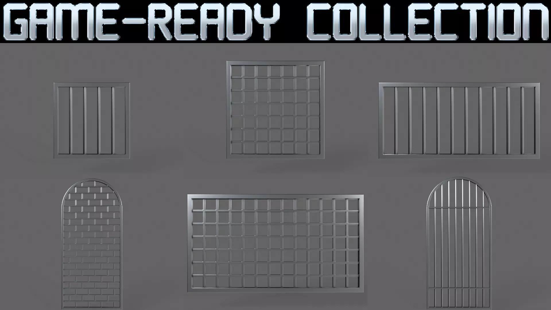 PBR Prison Window 3D Model Collection_0