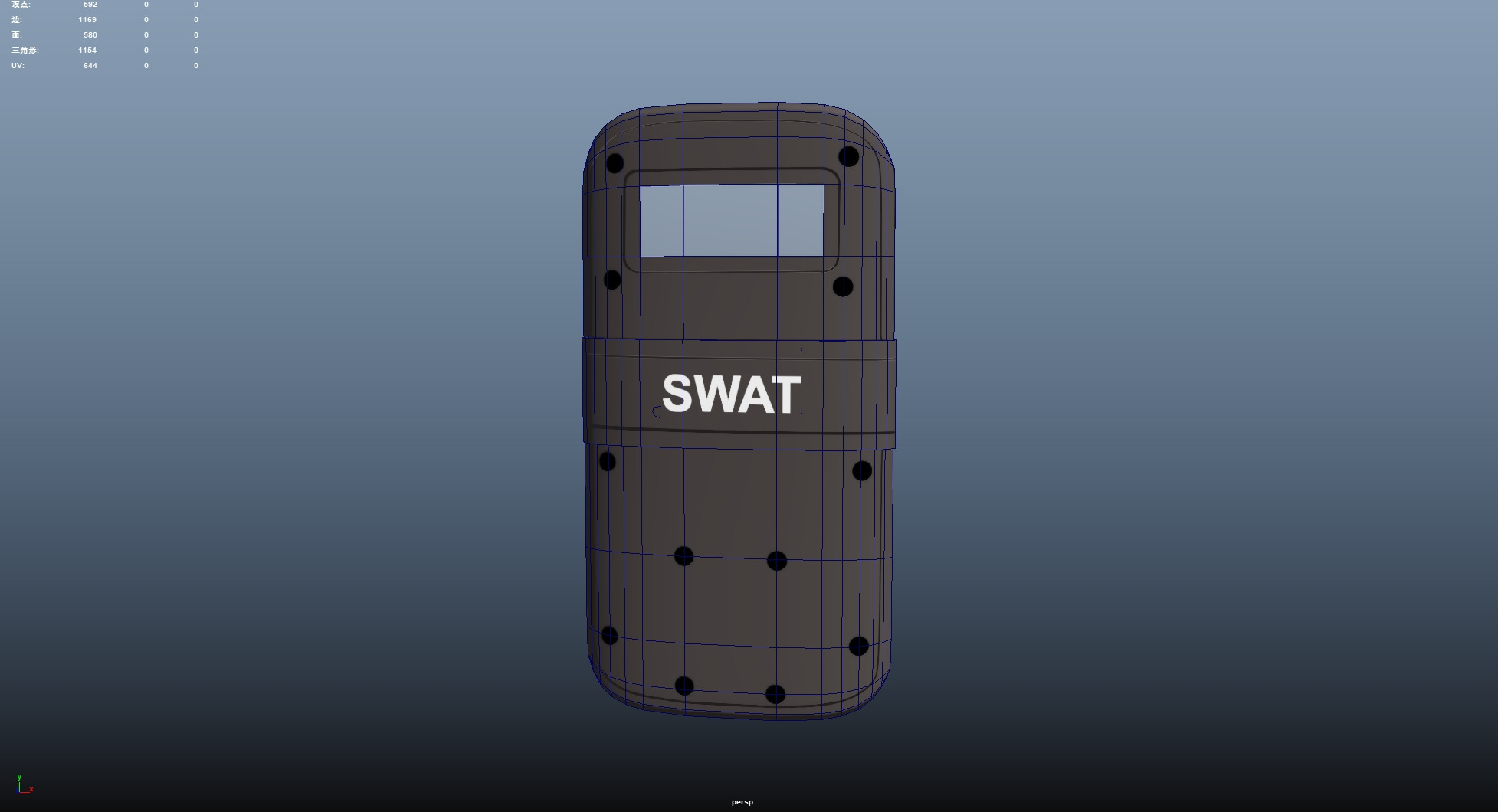 Shield Low-poly 3D model_5