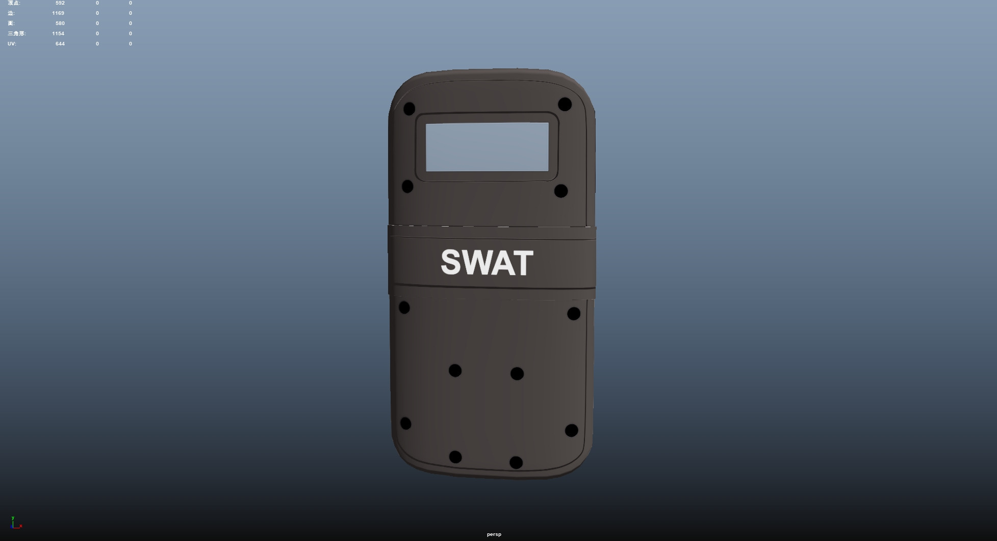 Shield Low-poly 3D model_4