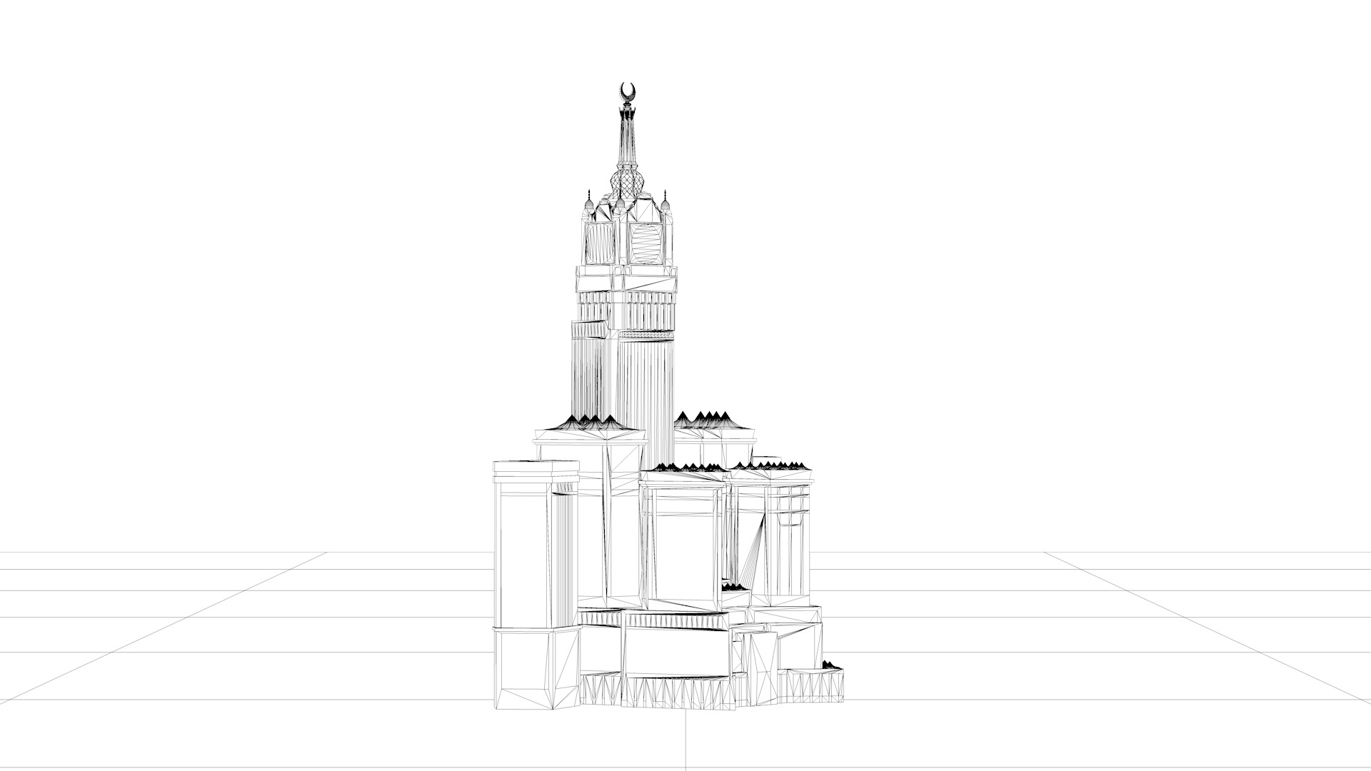 Abraj Al-Bait Towers 3D model_7