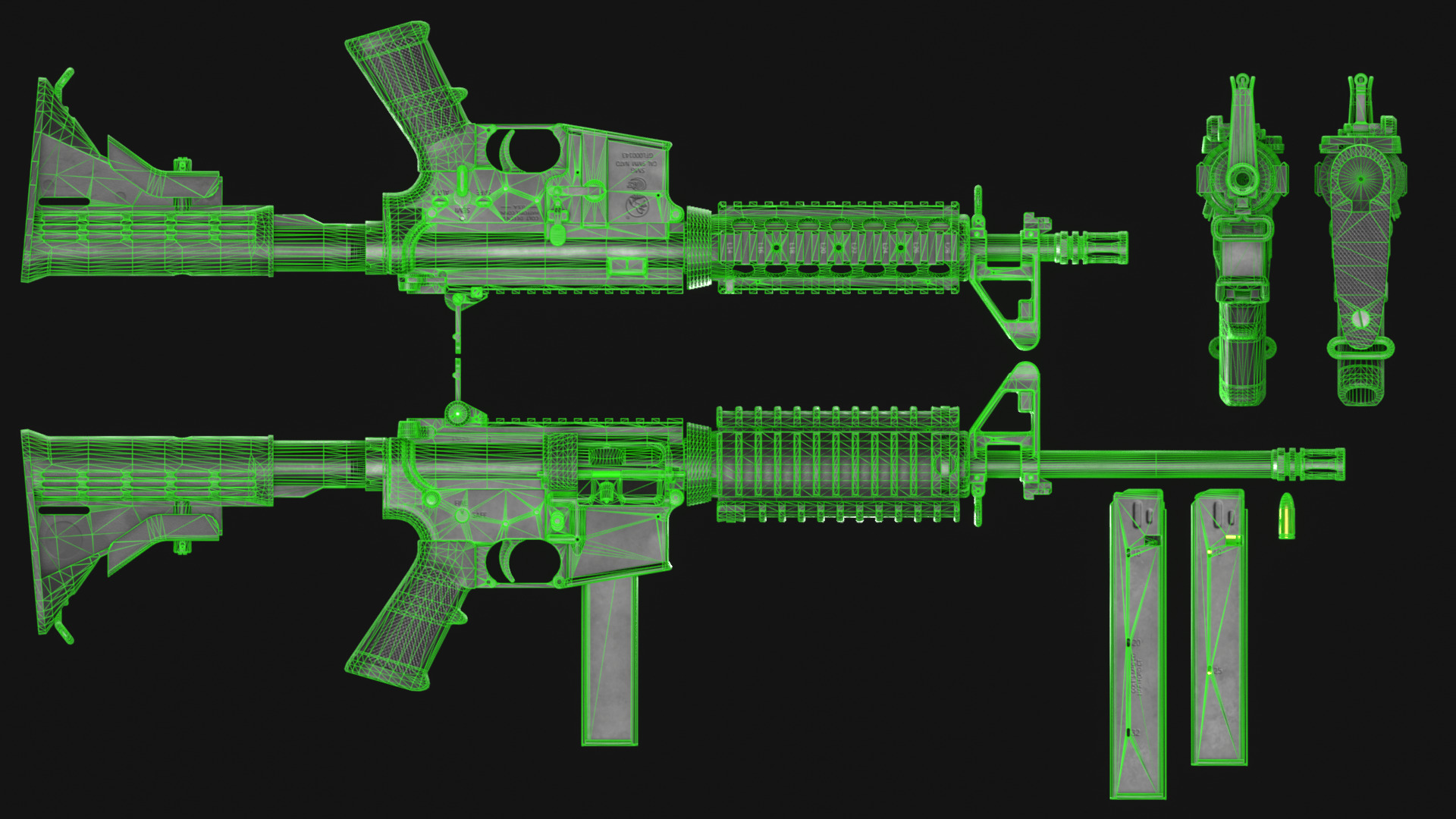 3D model Colt 9mm SMG - R0991 - R0992 - AR6951 Carbine - Game Asset VR ...