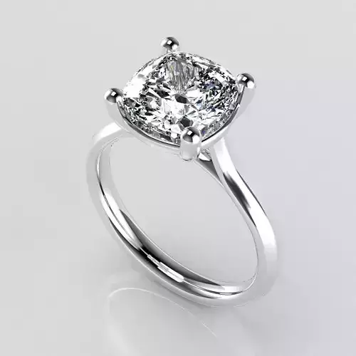 Classic Shoulder Solitaire Ring - Cushion 8-58mm - 300 ct points