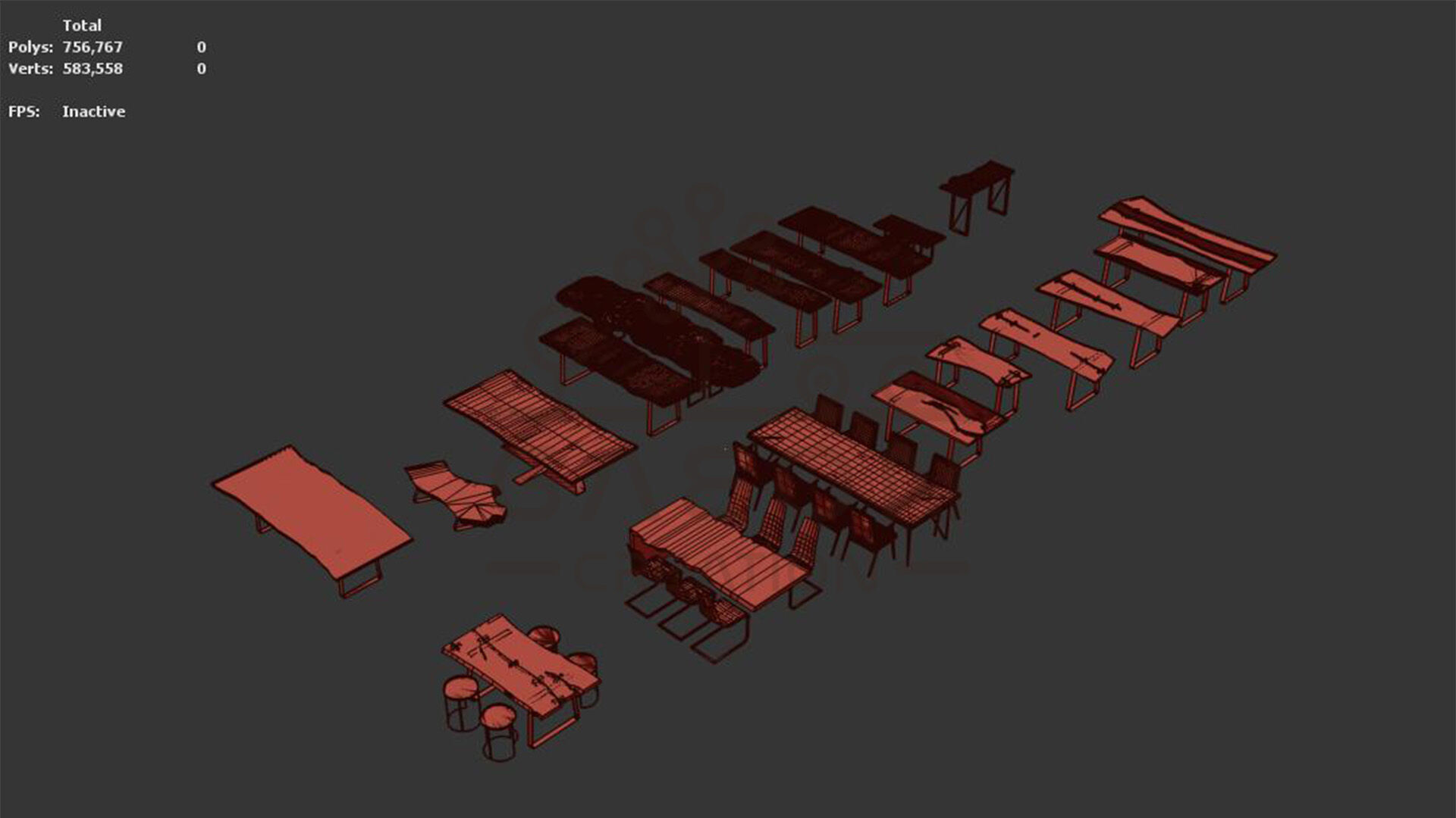 21 Natural Wood Slab Tables 3D model_6