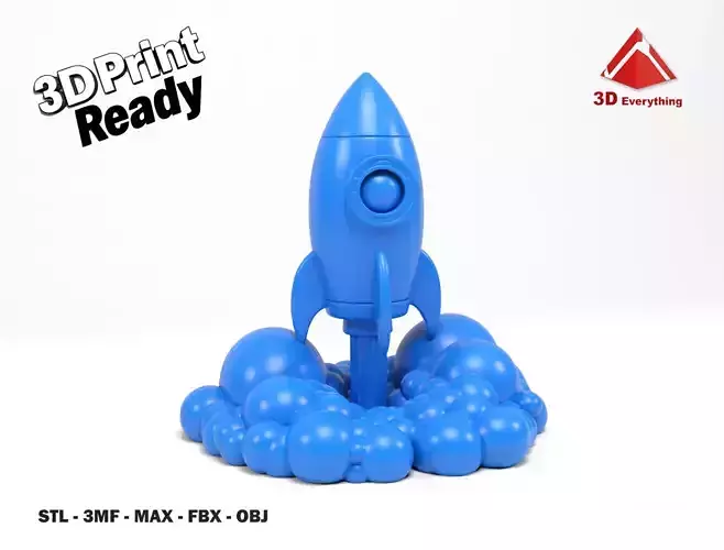 Cartoon rocket 3D print model