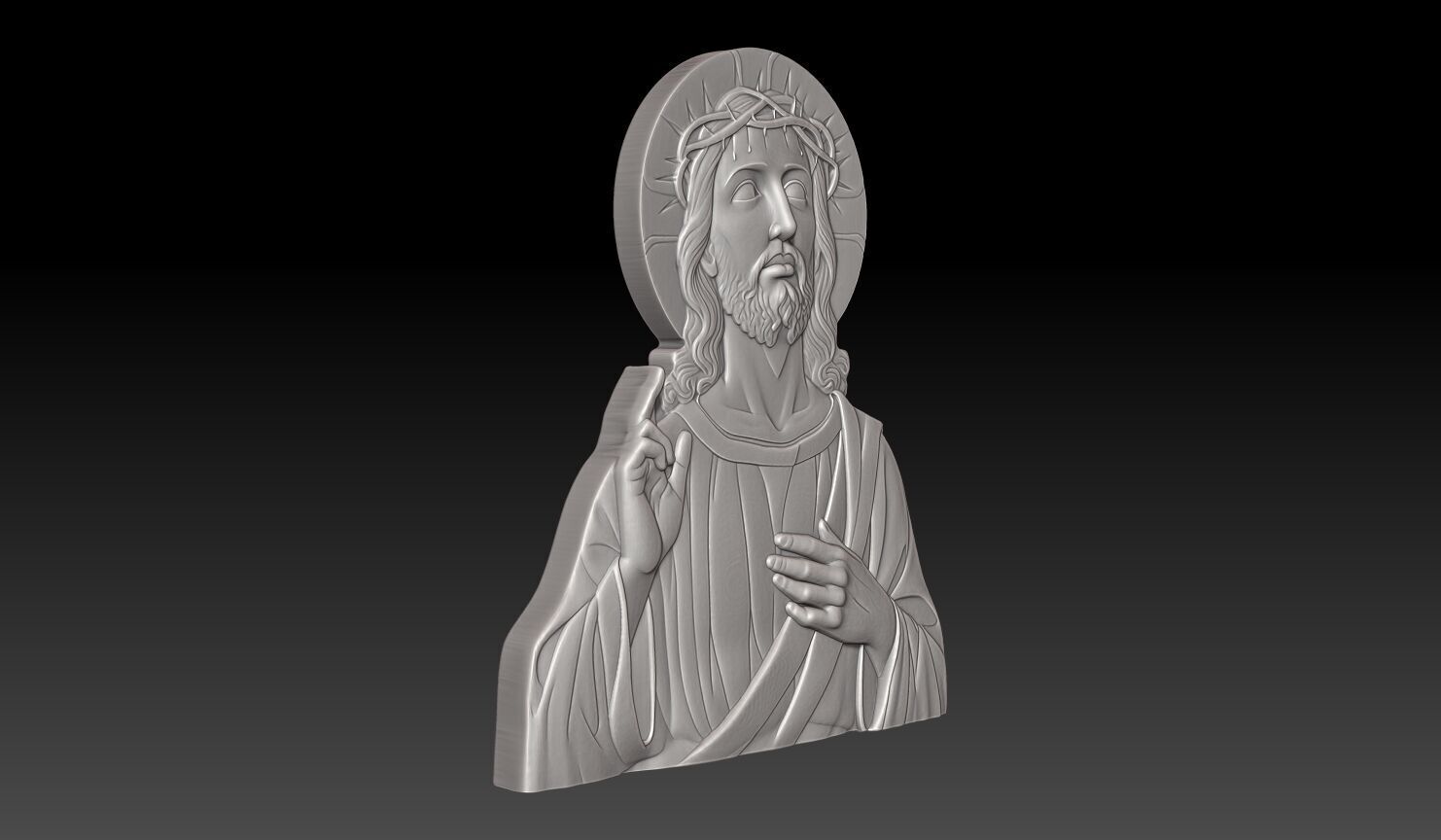 Jesus wearing a crown of thorns - 250531 3D print model_3