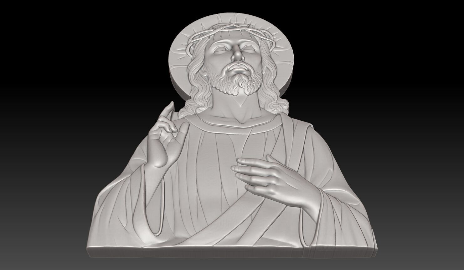 Jesus wearing a crown of thorns - 250531 3D print model_7