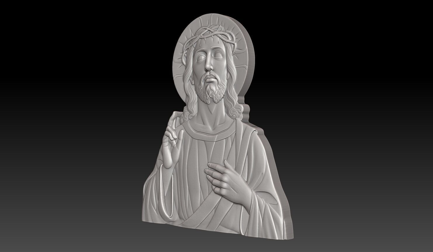 Jesus wearing a crown of thorns - 250531 3D print model_2
