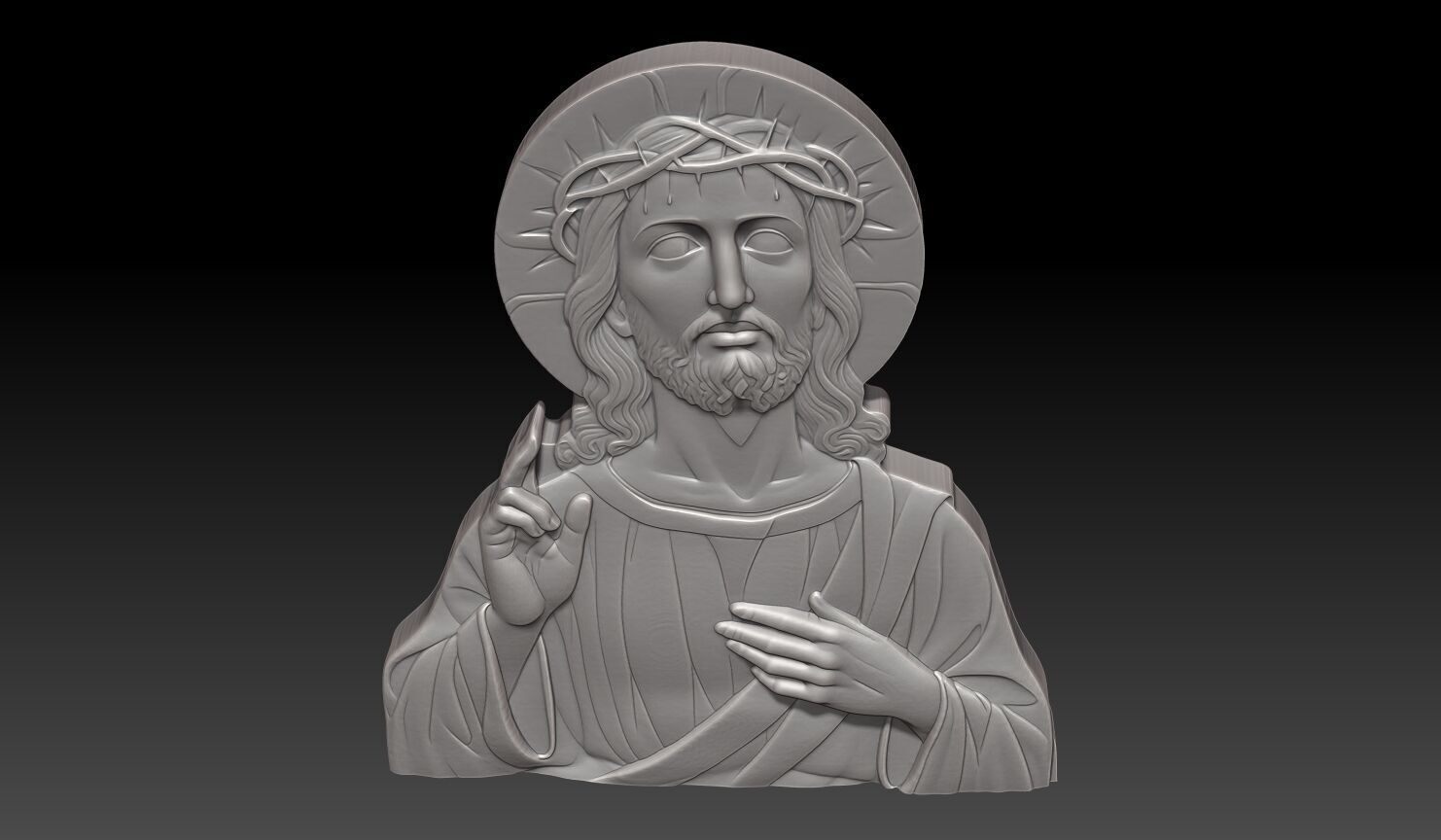 Jesus wearing a crown of thorns - 250531 3D print model_6