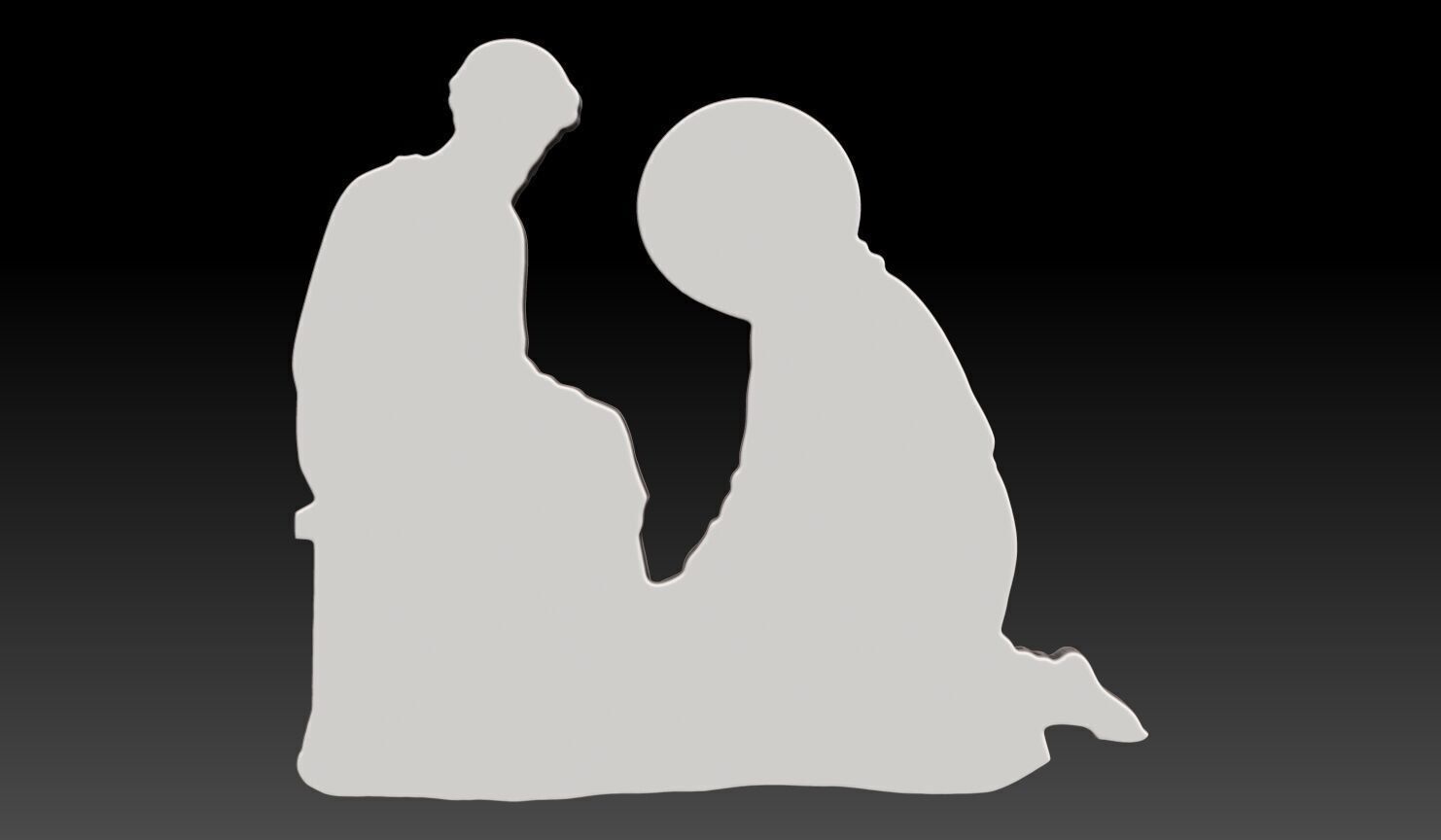Jesus washing a disciple foot - 250531 3D print model_10