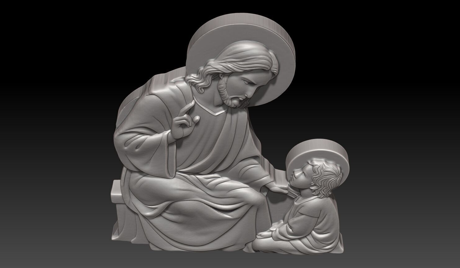 Jesus teaching children - 250531 3D print model_5