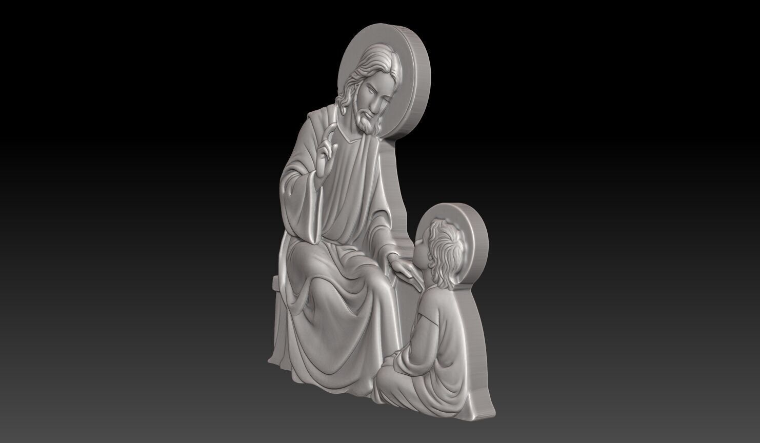 Jesus teaching children - 250531 3D print model_1