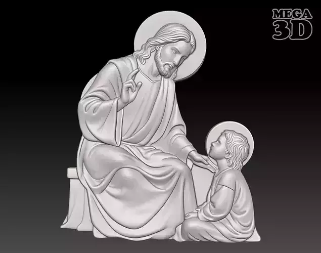 Jesus teaching children - 250531 3D print model