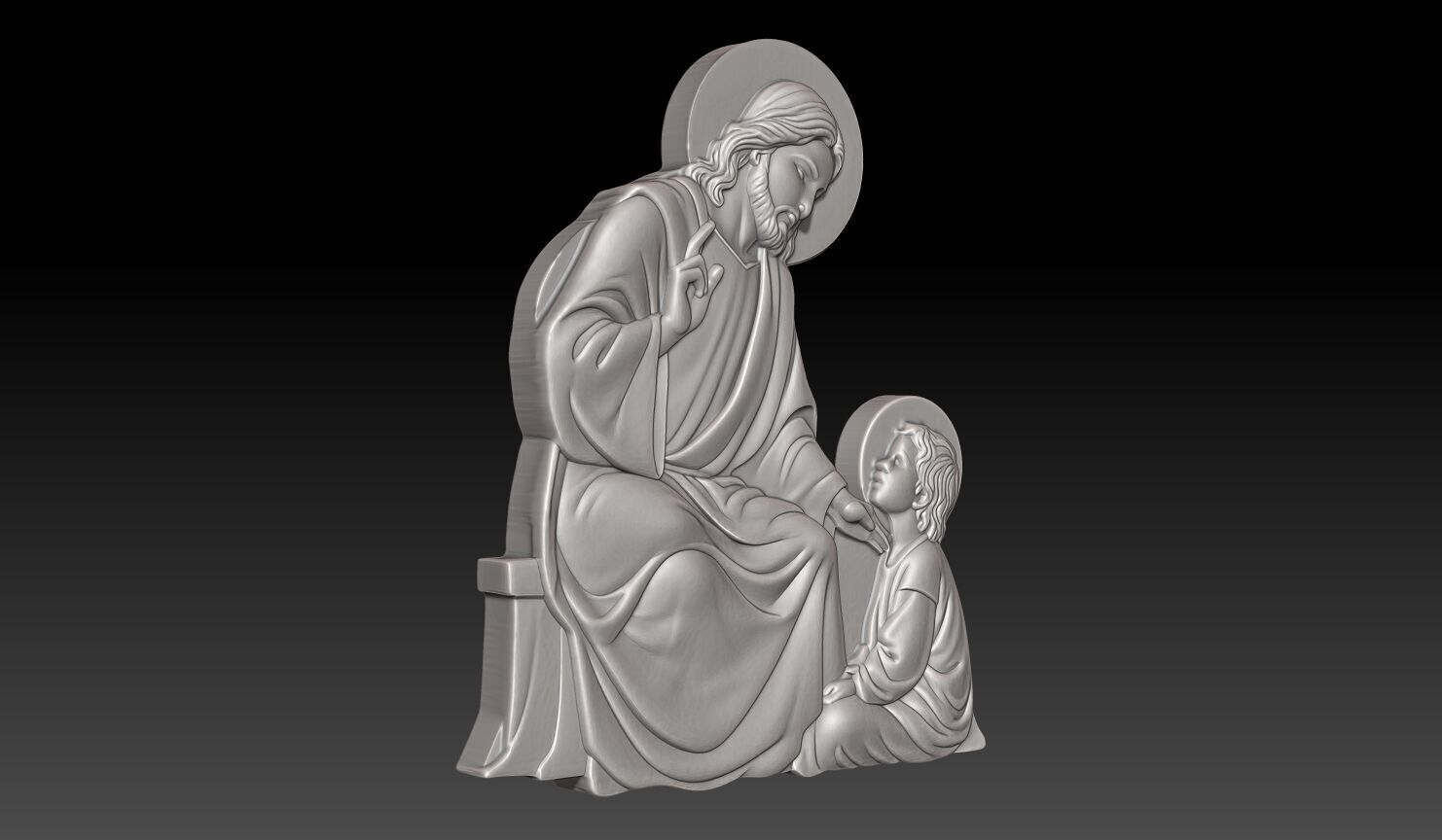Jesus teaching children - 250531 3D print model_3