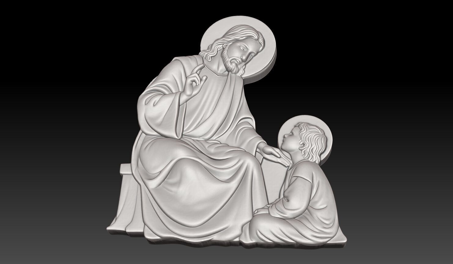 Jesus teaching children - 250531 3D print model_7