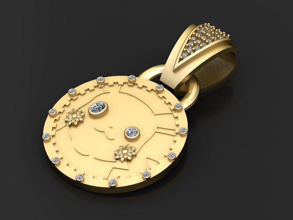 PICKACHU CARTOON CHARACTER PENDANT  3D print model_2